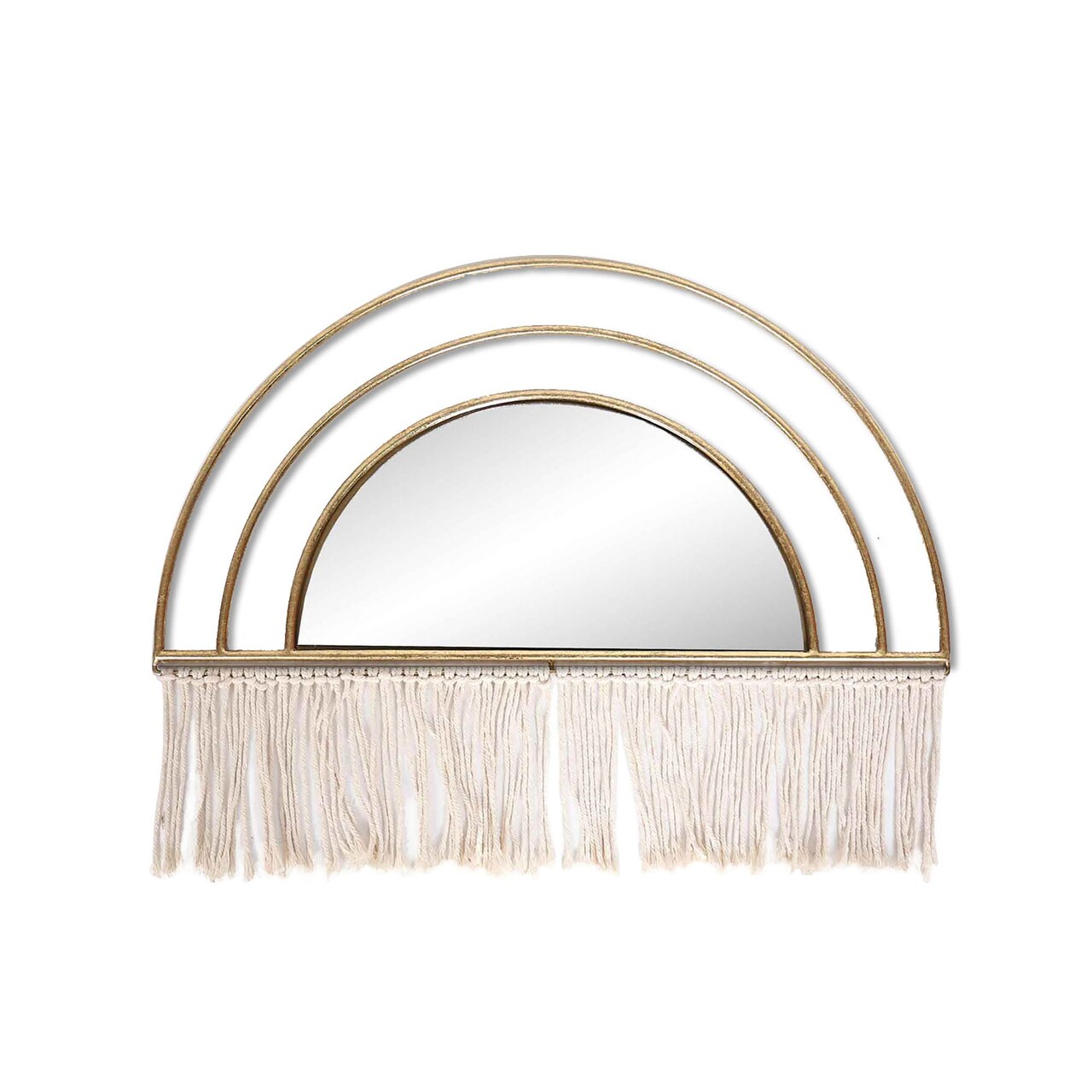 Kingston Living Arched Mirrored Wall Decoration - 24" - Gold and White